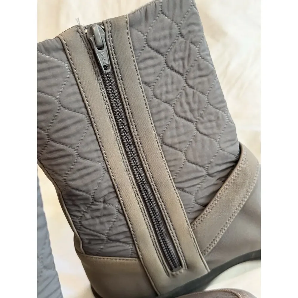 MERRELL Winter Boots Women’s 8 Encore Kassie Gray Zipper Lined Quilted Pattern